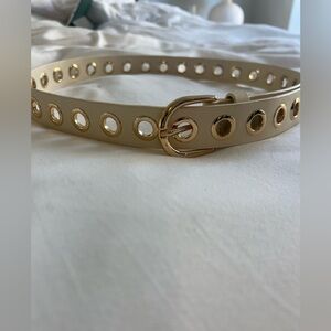 Anthropologie Cream Belt with Gold Accents